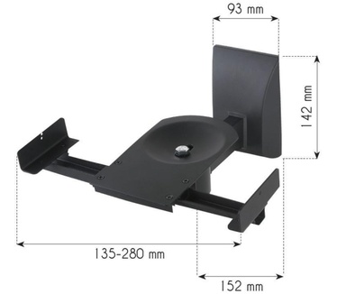 Techly Couple Speakers Wall Brackets up to 25kg Black ICA-SP SS201