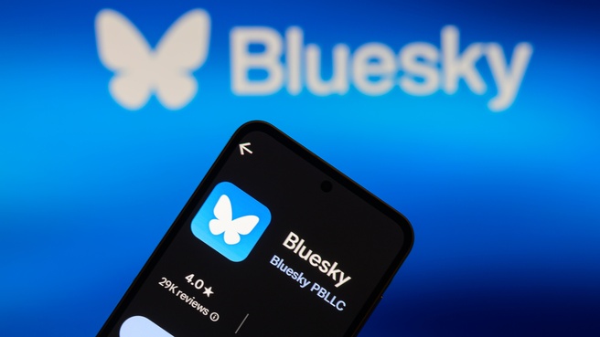 Bluesky stock. Bron: Jonathan Raa/NurPhoto via Getty Images