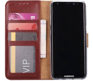 Luxe Lederen Bookcase hoesje voor de Samsung Galaxy S8 - Bruin (Samsung Galaxy S8) Bruin
