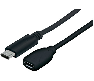 Manhattan Hi-Speed USB C, 15cm Zwart