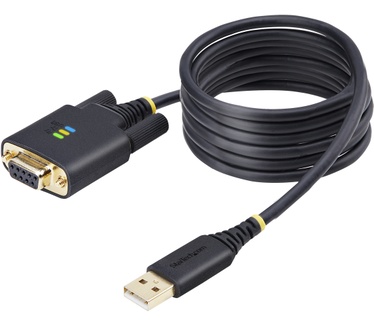 Startech.com 2m USB naar Null Modem Adapter/Converter Kabel, COM Retention, FTDI, USB-A naar DB9 RS232, Verwisselbare DB9 Schroeven/Moeren, ESD Besherming, Windows/macOS/Linux Zwart