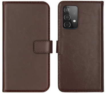 Selencia Echt Lederen Bookcase Samsung Galaxy A52(s) (5G/4G) - Bruin