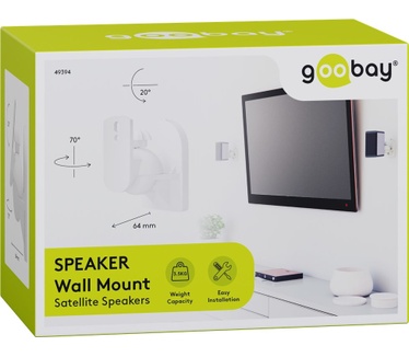 Goobay 49394 - Lautsprecher-Wandhalterung 2er-Set max. 3.5 kg weiß
