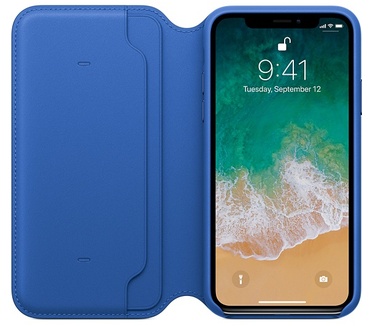 Apple iPhone X Leather Folio - Electric Blue