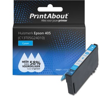 PrintAbout Huismerk Epson 405 (C13T05G24010) Inktcartridge Cyaan