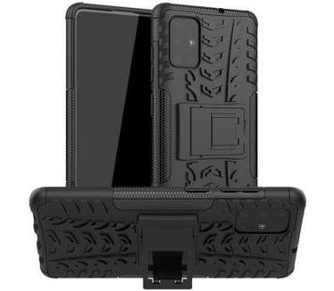 qMust Samsung Galaxy A71 Rugged Hybrid Hoesje Zwart