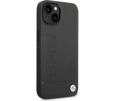 BMW Signature Leather Back Case Apple iPhone 14 Plus (6.7") Zwart Zwart