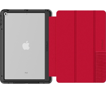 Otterbox OtterBox Symmetry Folio-hoes voor iPad 7th/8th/9th gen, schokbestendig, valbestendig, dunne beschermende folio-hoes, getest volgens militaire standaard, Rood, Geen retailverpakking