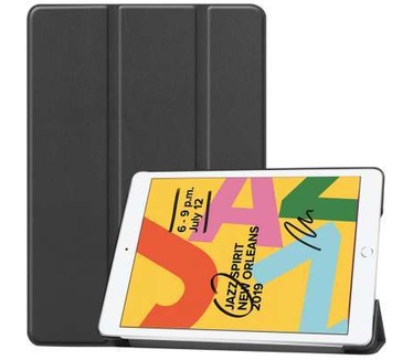 qMust Apple iPad 10.2 2019 Smart Tri-Fold Case - Zwart