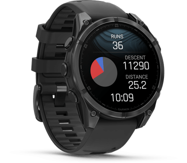 Garmin fēnix 8, 47mm, RVS body, Gorilla Glass, Grijs (Zwart)