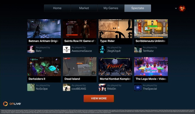 OnLive screenshots