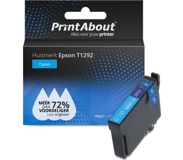 PrintAbout Huismerk Epson T1292 Inktcartridge Cyaan