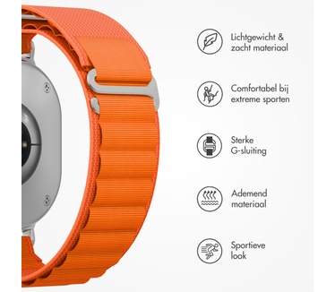 Accezz Nylon Alpine bandje voor de Samsung Galaxy Watch 9 (40/44mm) / Watch 8 (40/44mm) / Classic (46mm) - Oranje