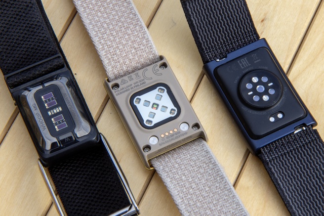 vlnr: Hartslagsensors van de Whoop MG, Polar Loop en Amazfit Helio Strap
