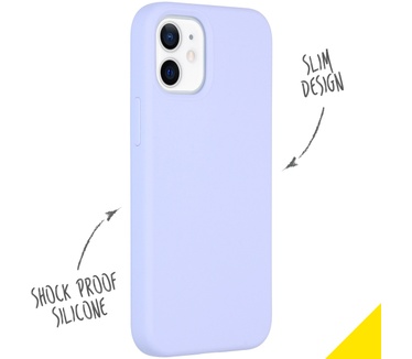 Accezz Liquid Silicone Backcover iPhone 12 Mini - Paars (iPhone 12 Mini) Paars