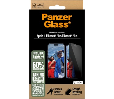 PanzerGlass Privacy Screenprotector iPhone 16 Plus