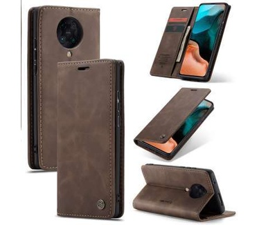 Caseme Xiaomi Poco F2 Pro Retro Wallet Case - Coffee