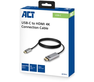 Advanced Cable Technology ACT USB-C to HDMI 4K connection cable 1,8m