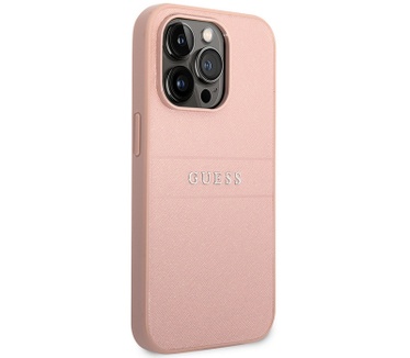 Guess Saffiano Back Case - Apple iPhone 14 Pro (6.1") - Roze Roze