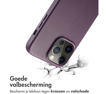 Accezz MagSafe Leather Backcover iPhone 14 Pro Max - Paars