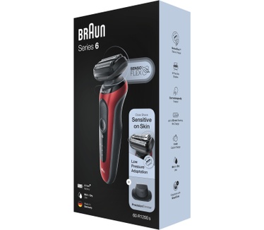 Braun Series 6 60-R1200s Elektrisch Scheerapparaat Met Precisietrimmer, Rood