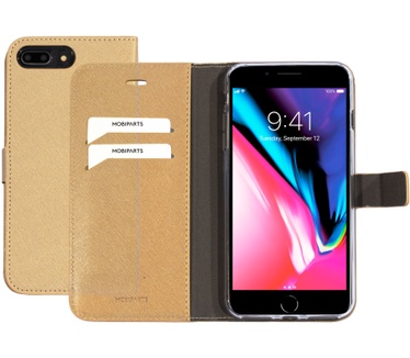 Mobiparts Saffiano Wallet Case Apple iPhone 7 Plus, iPhone 8 Plus Gold