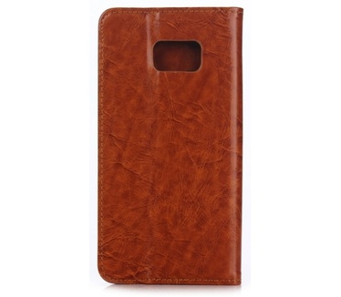 Kees Portemonnee Hoesje Samsung Galaxy S6 Edge Plus - Bruin