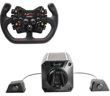 Asetek INVICTA 27 NM WIELBASIS MET DIRECTE AANDRIJVING - Open GT D-shape Stuur Zwart Leer