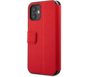 Guess Saffiano V-Stitch Book Case - iPhone 12 Mini (5.4") - Rood Rood