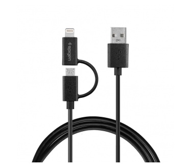 Spigen 2 in 1 Lightning / MicroUSB - 1.5 meter - laden en synchroniseren SGP11178