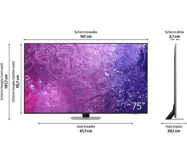 Samsung Neo QLED QN92C 75" Zilver, Zwart