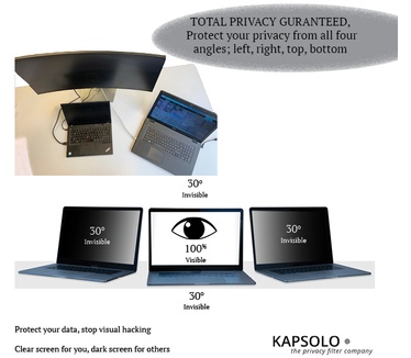 KAPSOLO 4-Way Plug In Privacy Screen / Privacy Filter for 46,73cm (18,4") Wide 16:9
