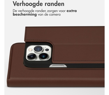 Accezz Premium Leather Slim Bookcase iPhone 13 Pro Max - Bruin
