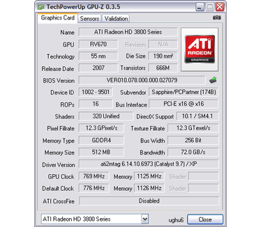 GPU-Z 0.3.5 screenshot