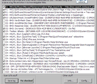 HijackThis 1.99.1 - scanresults