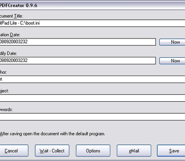 PDFCreator 0.9.6 screenshot (481 pix)