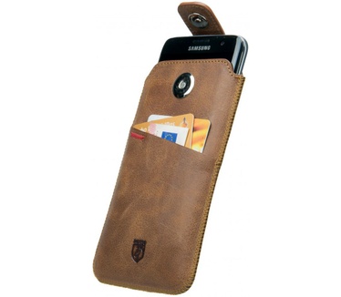 Rosso Select Insteek Hoesje Echt Leer Pasjes Bruin (Samsung Galaxy S7) Bruin