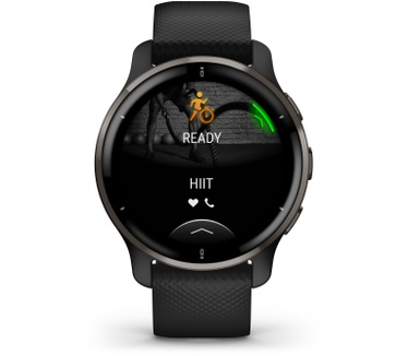 Garmin Venu 2 Plus, 43mm, met spraak en premium-functies Zwart (Zwart)