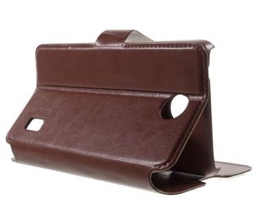 Kees Lederlook Portemonnee Hoesje Huawei Y635 - Bruin
