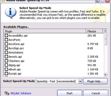 Adobe Reader Speed-Up 1.34 screenshot