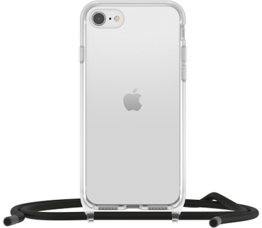 Otterbox OtterBox React Necklace hoesje voor iPhone SE (3rd/2nd gen)/8/7, ultradun, beschermhoesje met verstelbare en afneembare kettingriem, getest volgens militaire standaard, Clear, Geen retailverpakking