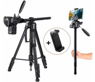 Mojogear 179cm 3-in-1 statief: driepoot, monopod & horizontale arm