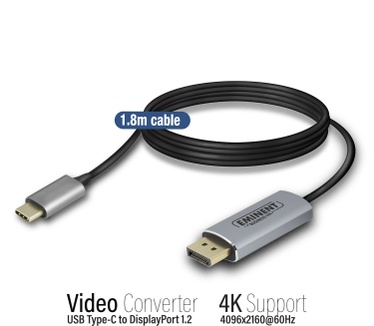 Eminent USB Type-C to DisplayPort 4K connection cable 1,8m