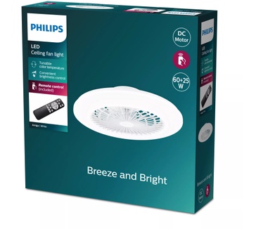 Philips Amigo plafondverlichting met ventilator 60+25 W