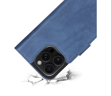 Mobiparts Classic Wallet Case Apple iPhone 16 Pro Steel Blue (MagSafe Compatible)