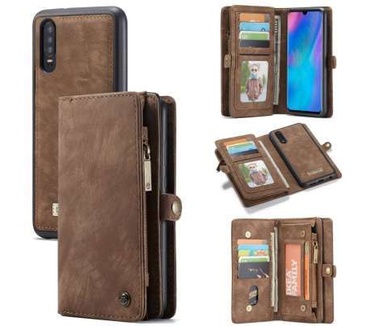 Caseme Huawei P30 Luxe Leren Portemonnee Hoesje (bruin)
