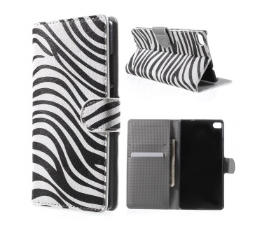 Huawei P8 Lite Wallet Case - hoesje met stand - Zebra