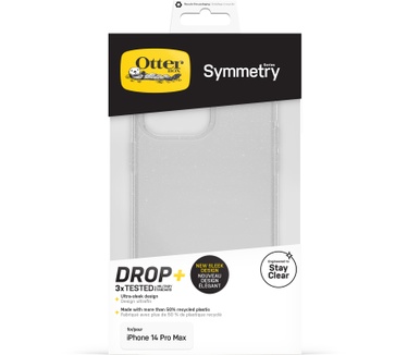 Otterbox OtterBox Symmetry Clear Case voor iPhone 14 Pro Max, Schokbestendig, Valbestendig, Dunne beschermende hoes, 3x getest volgens militaire standaard, Antimicrobieel, Stardust