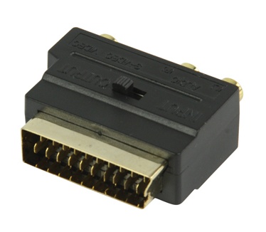 ValueLine Switchable SCART AV adapter SCART male - 3x RCA female + S-Video female black