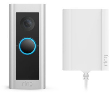 Ring Video Doorbell Pro 2 Plug-in Nikkel, Gesatineerd staal